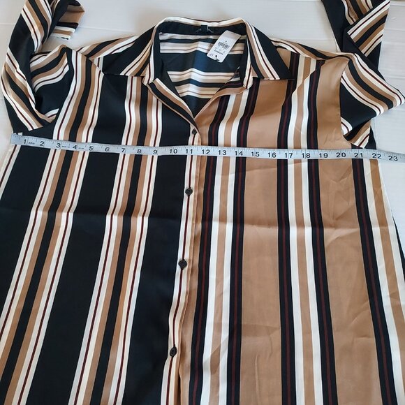 Express Boyfriend Georgette Striped Relaxed Portofino Shirt Size Med NWT - Picture 8 of 11